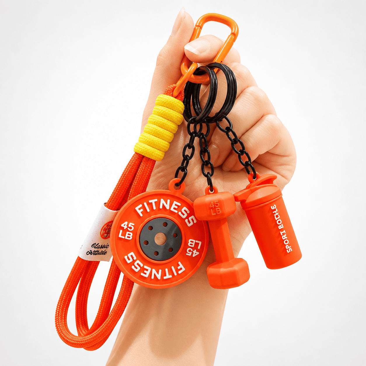 Llavero con accesorios fitness