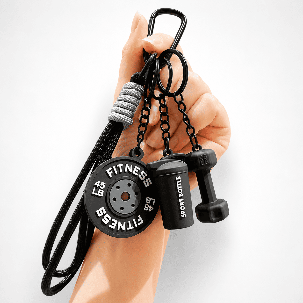 Llavero con accesorios fitness