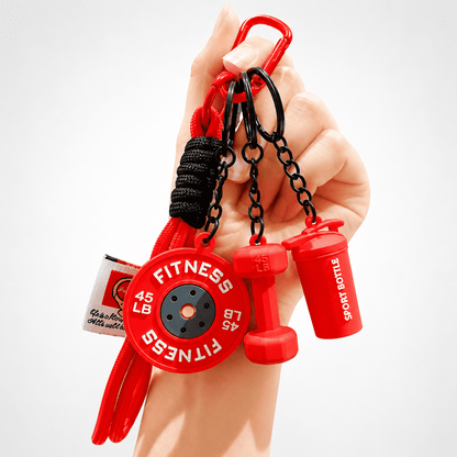 Llavero con accesorios fitness