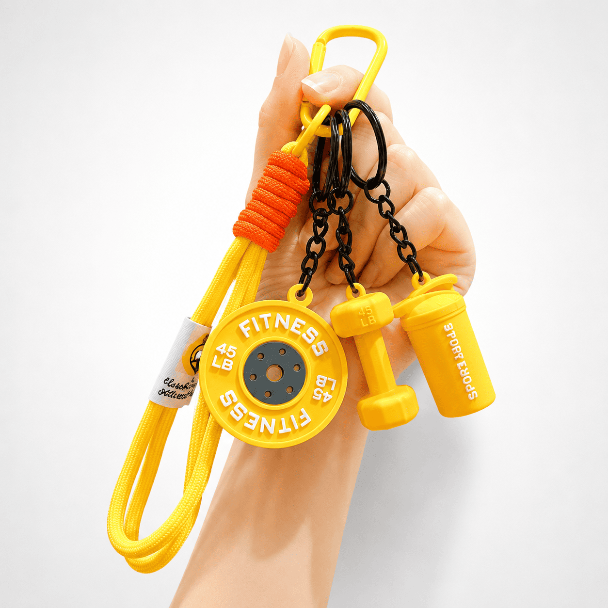 Llavero con accesorios fitness