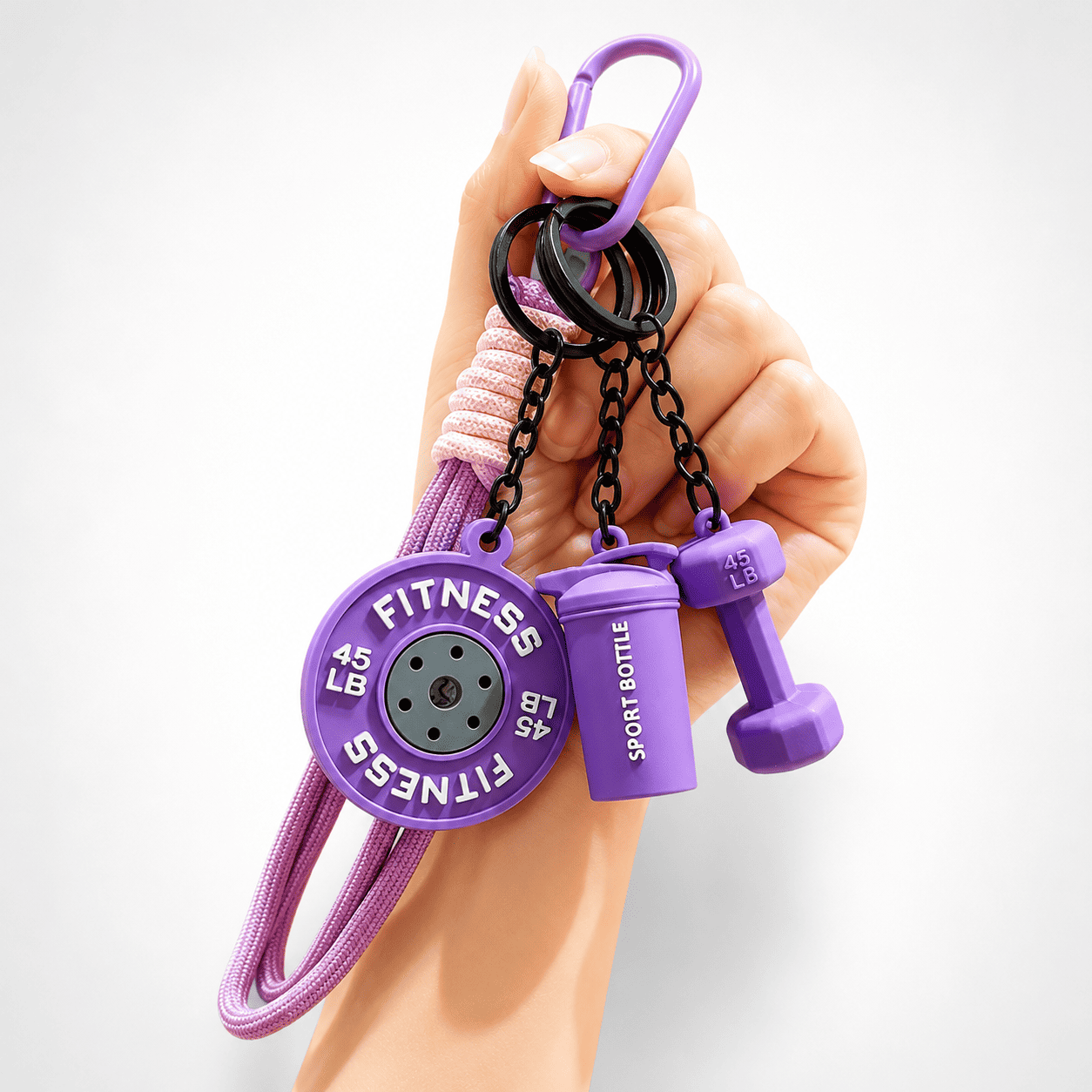 Llavero con accesorios fitness
