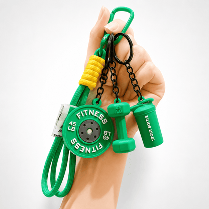 Llavero con accesorios fitness